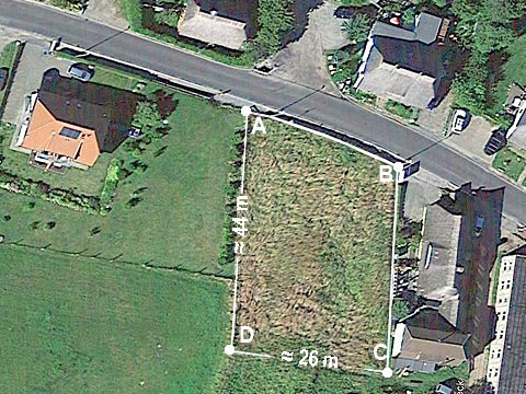 Satellitenbild dieses Grundstückes in Hagen nahe an Sassnitz im Nationalpark Jasmund zu verkaufen